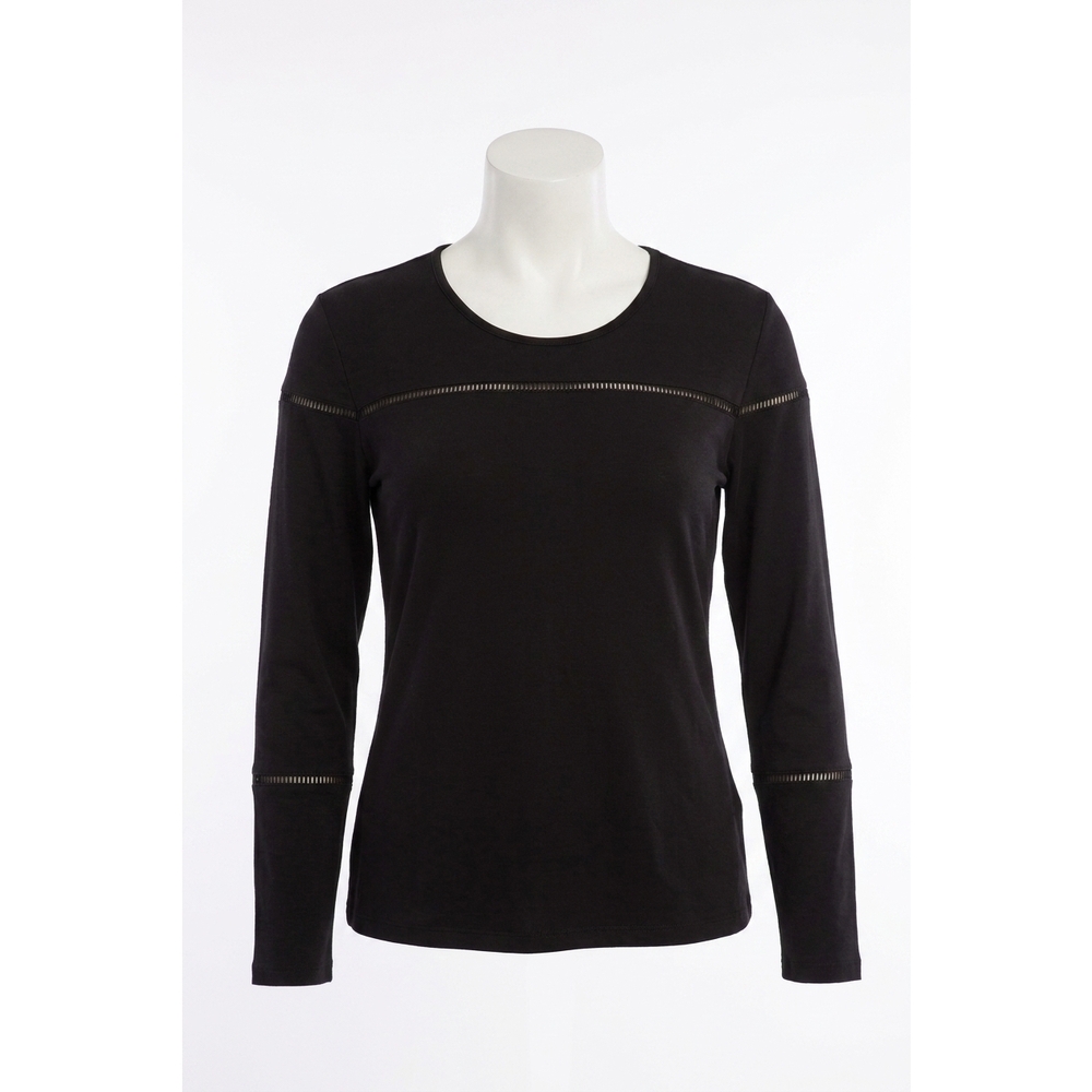 NEW ANGEL wrinkle free cutout tunic in black